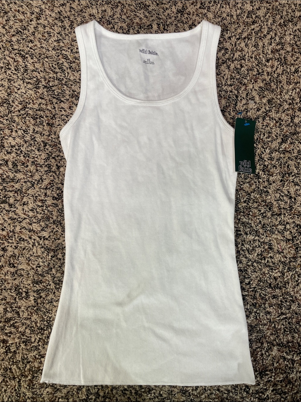 wild fable White Ribbed Scoop Neck Tank Top XS NWT